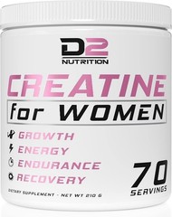 2 Pack D2 Nutrition Creatine for Women 210g 70 Servings, Muscle & Energy Support