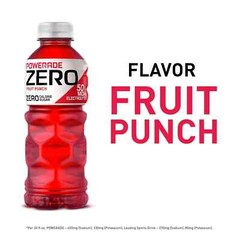 POWERADE ZERO Fruit Punch, 20 fl oz, 8 Pack