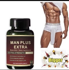 MAN PLUS Extra Strength 8050mg, 60 Capsules for Performance & Blood Flow