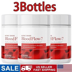 3PACK Bloodflow-7 Blood Circulation Supplement Nitric Oxide 60 capsules