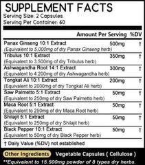 Male Testosteron Supplement – Contains Ginseng, Maca, Saw Palmetto 120 Capsules