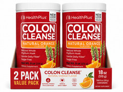 Colon Cleanse Powder Sweetened with Stevia Natural Orange 9 oz Each (Pack of 2)