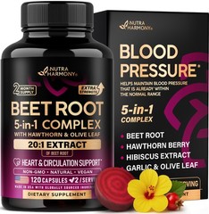 Beet Root Capsules – Healthy Blood Pressure Support 120 Count (Pack of 1)