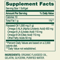 Spring Valley Flaxseed Oil Softgels Dietary Supplement, 1,000 mg, 100 Count