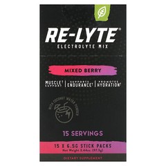 Re-Lyte Electrolyte Mix, Mixed Berry, 15 Stick Packs, 0.23 oz (6.5 g) Each