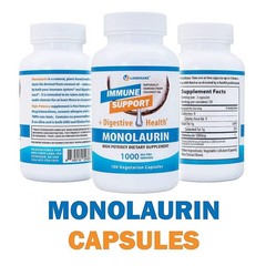 Lauricare Monolaurin Supplement for Immune Support – 100 Count (Pack of 1)