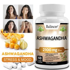 Ashwagandha Root Extract 2,100 Mg – Promotes Stress Reduction and Enhances Mood