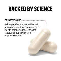 Force Factor Ashwagandha Supplements Made w/ 600mg Vegan Ashwagandha Powder 60ct