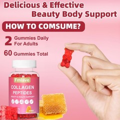 Premium Collagen Gummies Hydrolyzed for Healthy Skin, Joints, Hair & Nails 60pcs
