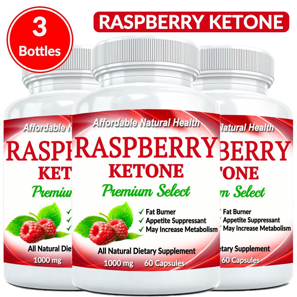 Pure Raspberry Ketone Diet Pills Fat Burner Works Fast For Women and Men 1000 mg