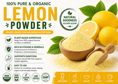 Organic Lemon Powder Freeze Dried USDA Organic Non-GMO Pure Lemon 500g