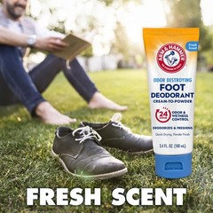 Arm & Hammer Cream to Powder Foot Deodorant, 24 Hour 3.4 Fl Oz (Pack of 1)