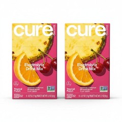 (2 boxes) Cure Hydration | Plant-Based Electrolyte Drink Mix | Tropical Punch