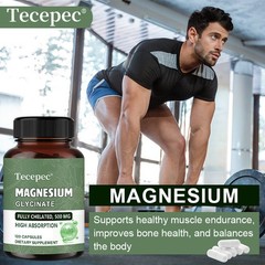 Magnesium Glycinate Supplement Support Bone Nervous System Health 120 Capsule