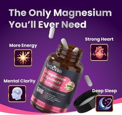 Magnesium Glycinate 500mg 120 Vegan Caps | High Absorption Complex | Sleep Stres