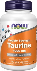 NOW Foods Taurine 1000mg Double Strength 100 Veg Capsules Nervous System