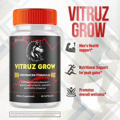 (1 Pack) Vitruz Grow for Men Advanced Max Formula Vitamin Supplement 60 Capsules