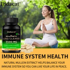 Mullein Leaf Extract 3500mg Lung Cleanse Respiratory Herbal Capsules