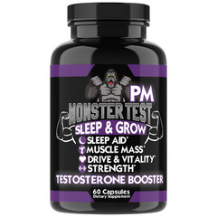 Angry Supplements Monster Test Test Booster Capsules 120ct + Monster PM Sleep