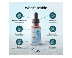 LUV Zen Drops Stress Support with Magnesium Glycinate and Lemon BalM 2 PACK.