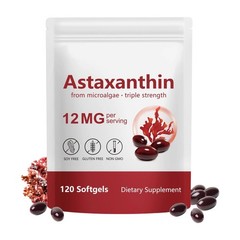 Astaxanthin 12mg,120 Softgels | Natural 120 Count (Pack of 1)