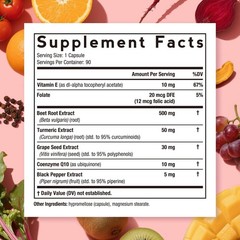 Beet Root Capsules, Beet Root Extract with Grape Seed, CoQ10, Turmeric, Black…