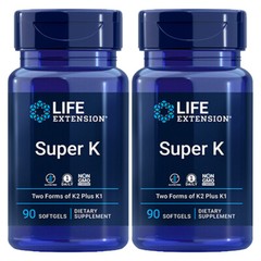 Super K with Advanced K2 Complex (MK-7) 2X90 gels Life Extension MK-4 1000mcg