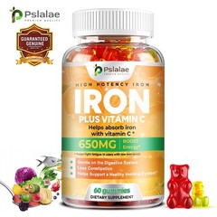 Iron Supplements 650mg – with Vitamin C – Absorbs Easily Raise Hemoglobin Levels