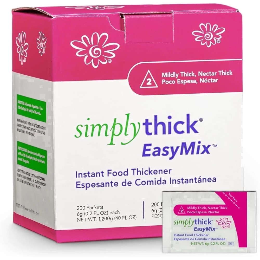 Simply Thick Easy Mix 200 count packetsNectar Food Thickener Exp 2/24/27