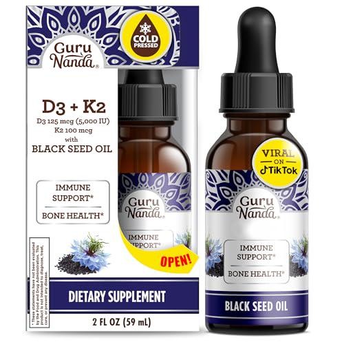 GuruNanda Black Seed Oil, Cold-Pressed Nigella Sativa – Rich in Vitamin D3 5000