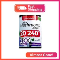 FITO MEDIC’S Lab Mushroom Complex Supplement, 18 Species Blend, 200 Softgels