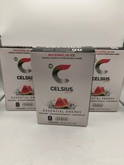 3X Celsius Live Fit Watermelon Ice Energy Drink Mix 14 Sticks Exp 1/27+