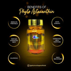 Phyto Astaxanthin Plus 30 caps Original Ship Frm Malaysia Glowing Skin+Free Gift