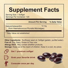 Astaxanthin 12mg,Micro Ingredients, Natural Antioxidant, Easy to Swallow