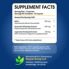 NutriiLab NAD+ Supplement Cellular Energy Anti-Aging DNA Repair Longevity Caps