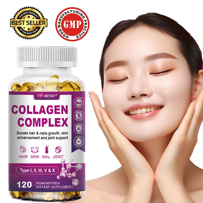 Collagen Peptides 120 Capsule 2000 MG Hydrolyzed Anti-Aging (Types I,II,III,V,X)