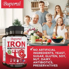 Iron Supplements 120pcs, Increase Energy, Reduce Fatigue, Improve Brain Health