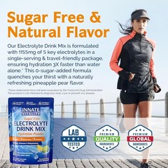 Rapid Hydration Electrolyte Powder – Pineapple Pear Flavor, No Sugar, 16 Packets