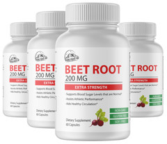 Beet Root 200mg Extra Strength 4 Bottles 240 Capsules