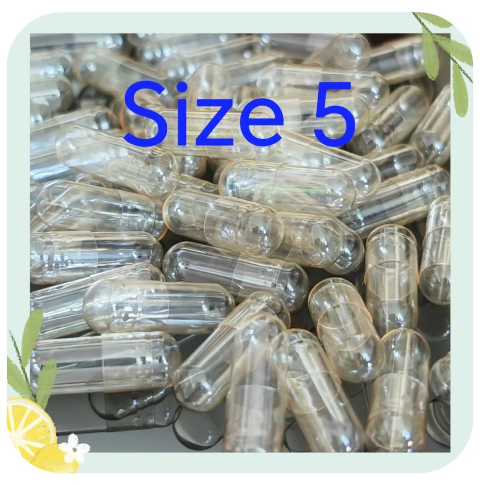 Size 5 Empty Capsules Clear Empty Gelatin Capsules Joined 1K-10K Kosher Halal