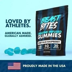 Bites Beast Blue Raspberry Creatine Gummies | Muscle Support 150 Servings