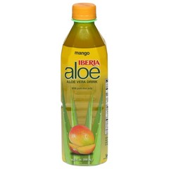 Hydrating Aloe Vera Beverage with Mango Flavor – 16.9 oz Bottle (Pack of 8)