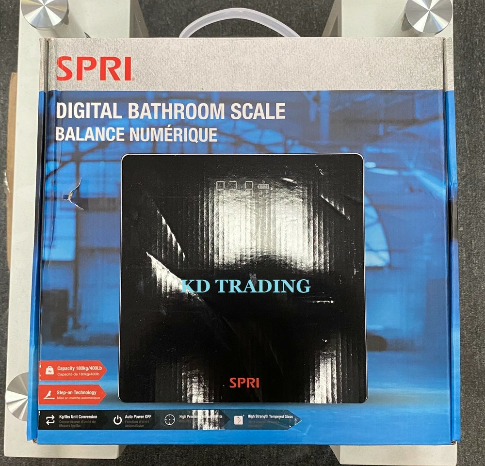 SPRI Tempered Glass Step-On DIGITAL BATHROOM SCALE Kg/Lb High Precision Measure