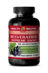 Natural Anti-Aging Supplement – RESVERATROL SUPREME 1200 1 Bottles 60 Capsules