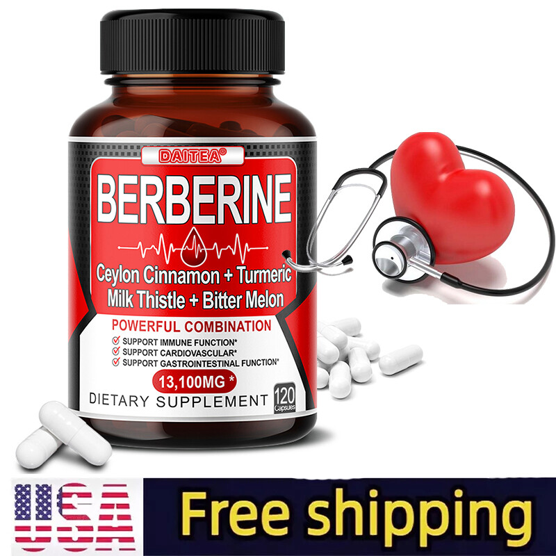 Berberine with Ceylon Cinnamon 13100 Mg 120 Capsules Heart Health & Immunity