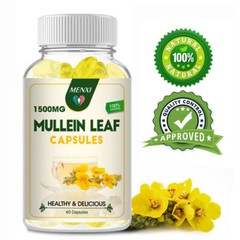 Mullein Leaf Capsules For Lung Cleansing & Detox Herbal Dietary Supplement Pills