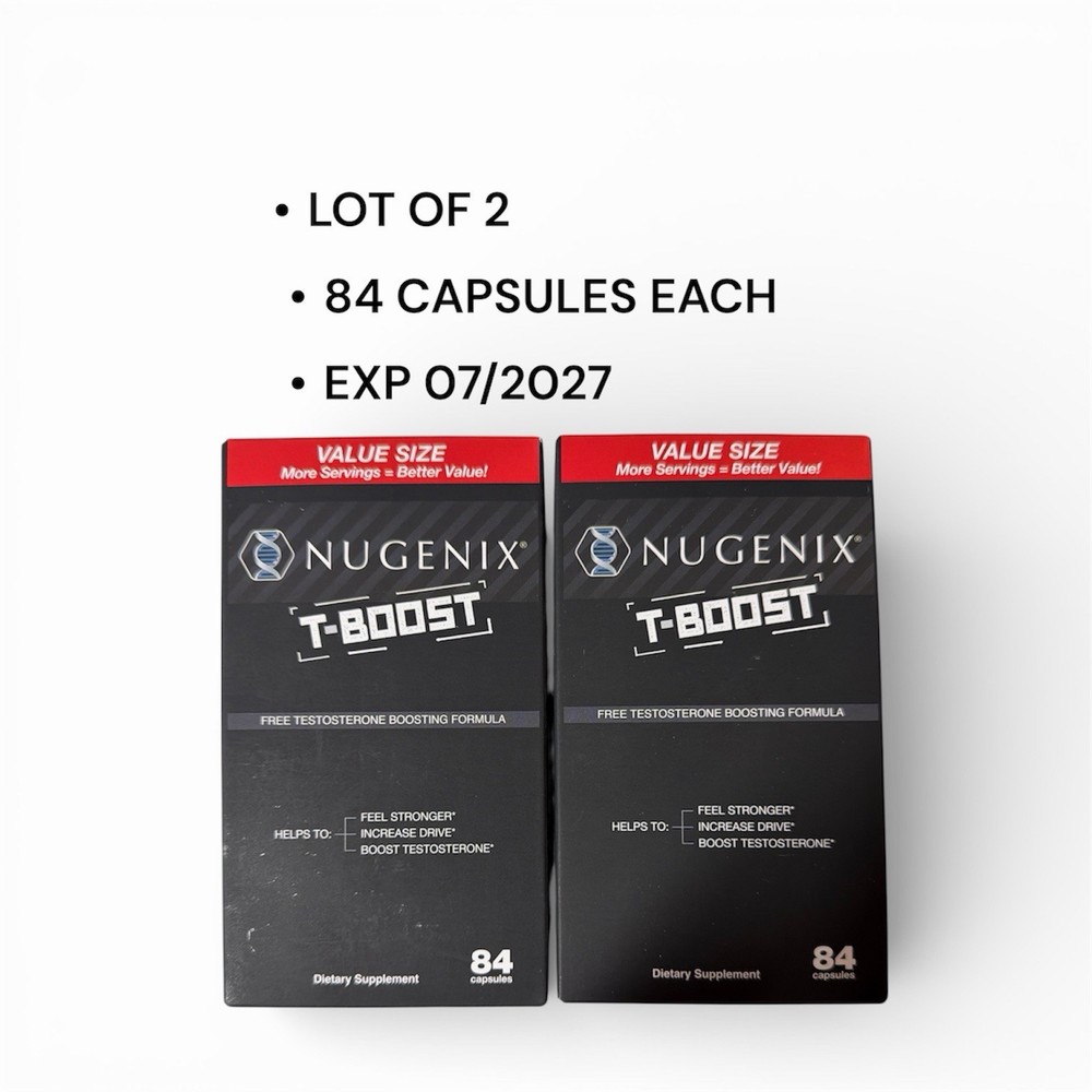 Nugenix T-Boost Testosterone Booster Value Size 84 Capsules EXP 07/2027 Lot of 2