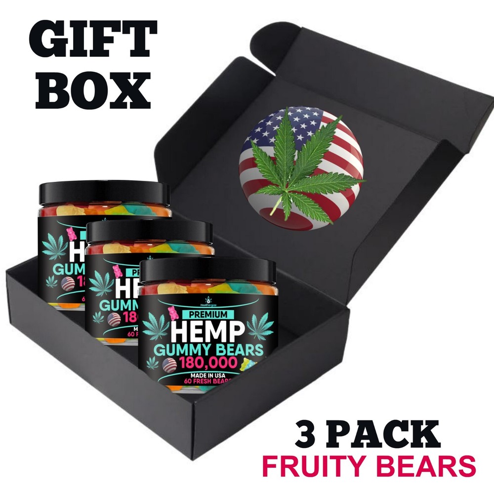 Natural Gummies-Healthergize 3 Pack Gift Box-Sleep, Calm, Relax, Pain-USA Made