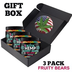 Natural Gummies-Healthergize 3 Pack Gift Box-Sleep, Calm, Relax, Pain-USA Made