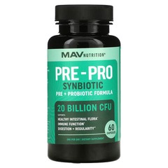 2 X MAV Nutrition, Prebiotic + Probiotic, 60 Capsules